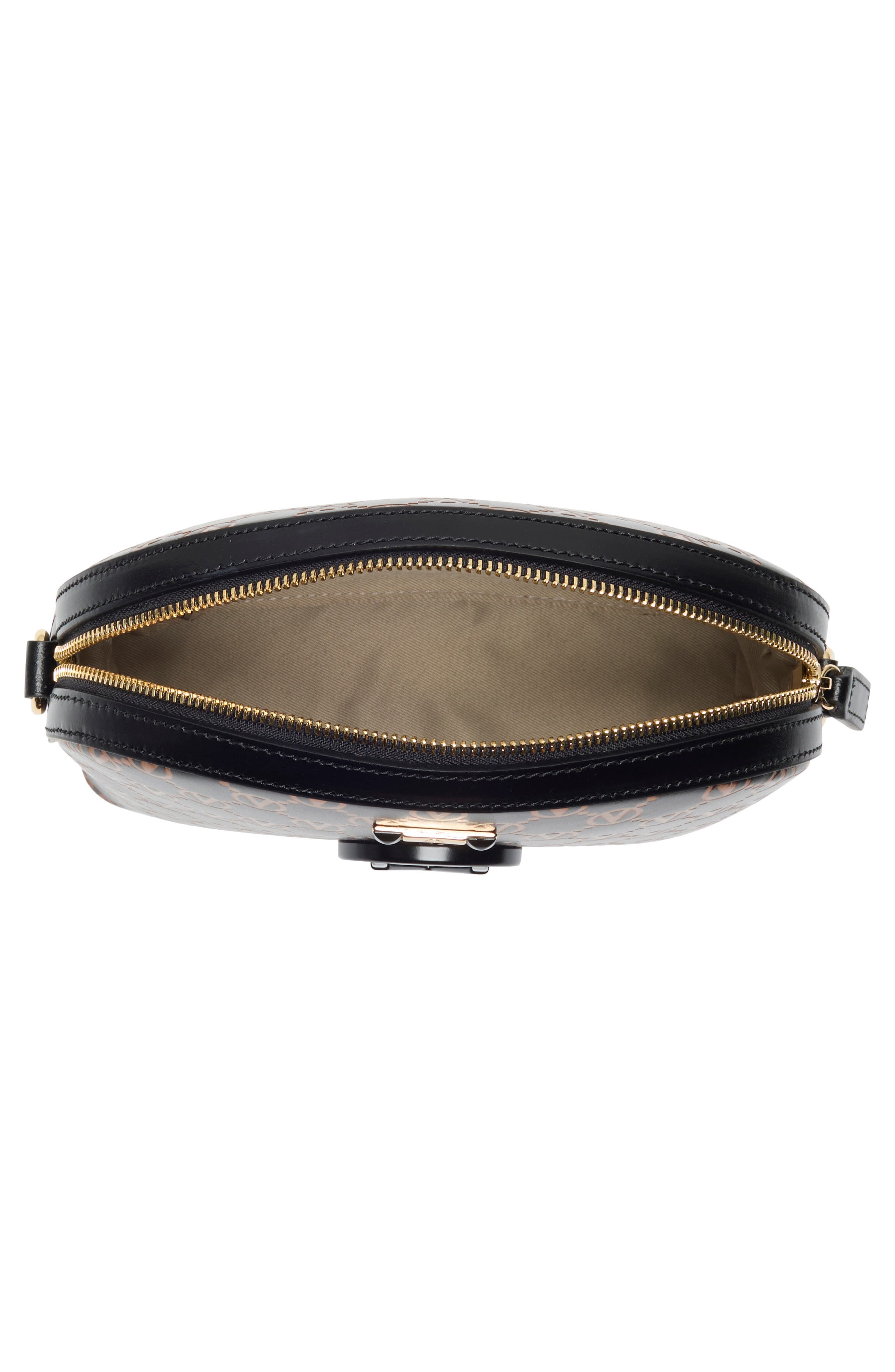 VALENTINO BY MARIO VALENTINO Diana Monogram Leather Crossbody Bag, Alternate, color, Black