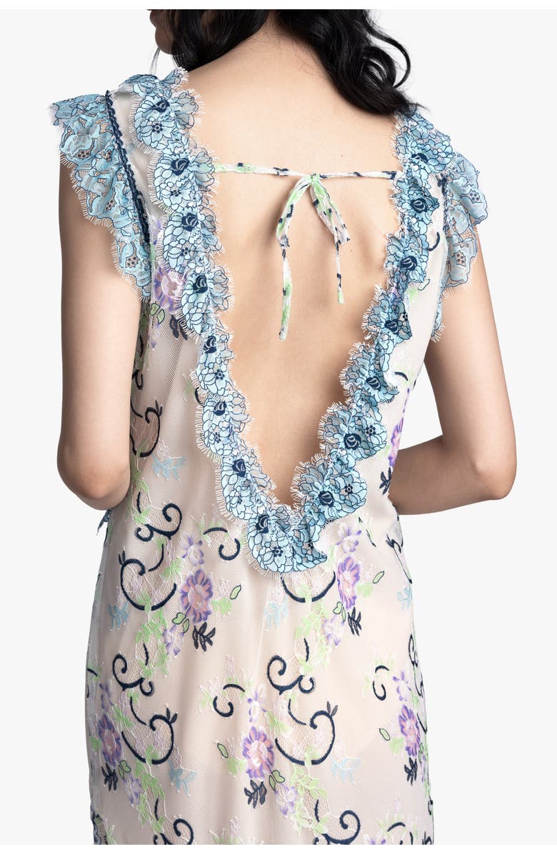 Anna Sui Lady Chatterley's Lace Dress, Alternate, color, Denim Multi