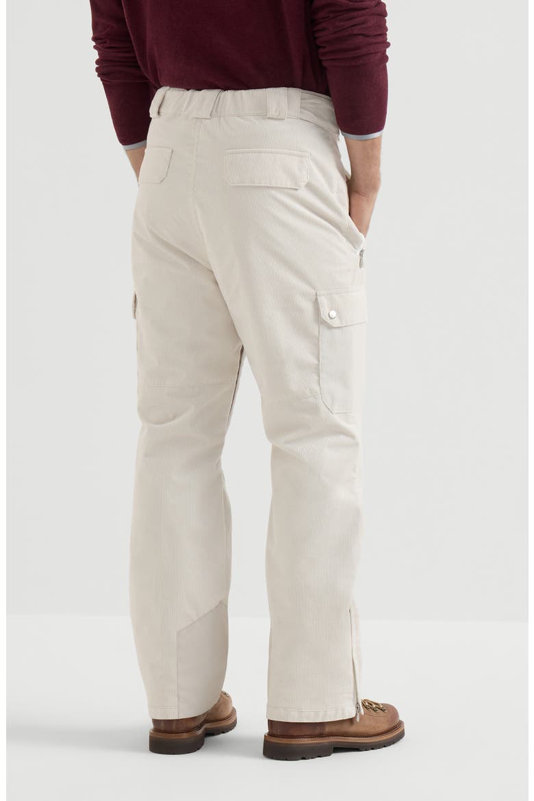 Bonded corduroy Mountain trousers with Thermore® padding, cargo pockets and logo, Alternate, color, White
