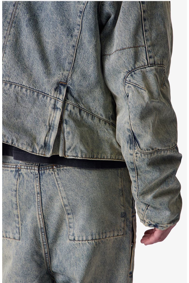 Moto Denim Jacket, Alternate, color, VINTAGE BLUE