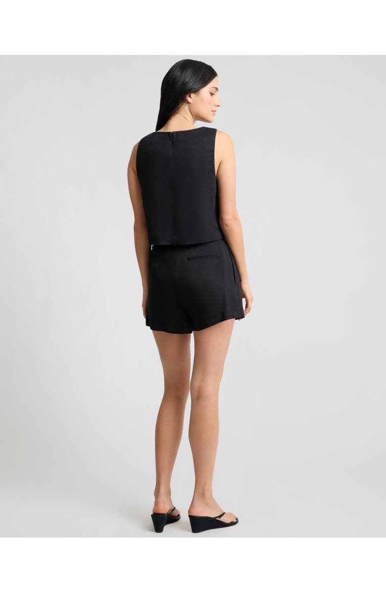 Onia Stretch Linen Short, Alternate, color, Black