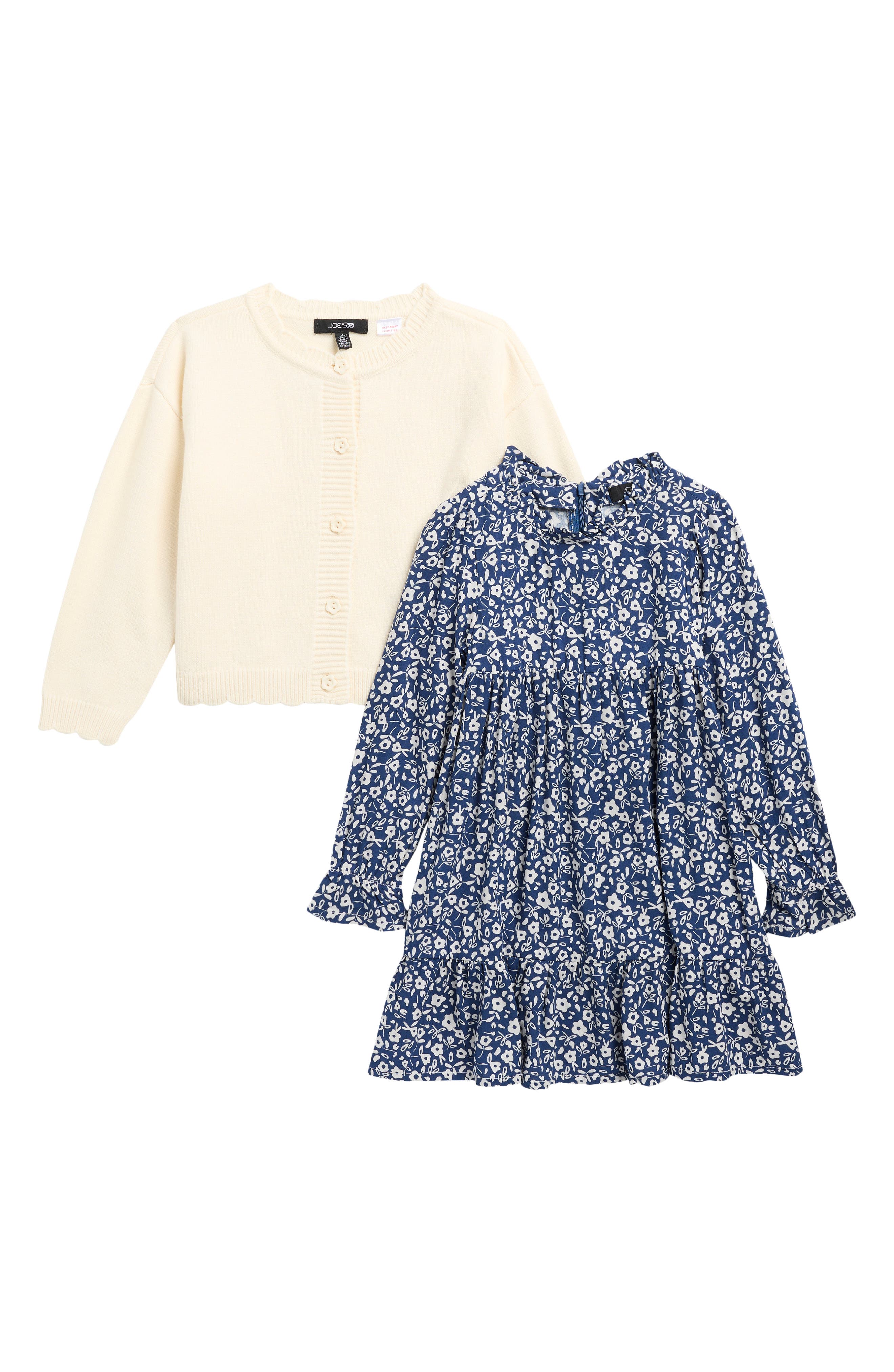 Joe's Jeans Kids' Cardigan & Dress Set In Ecru