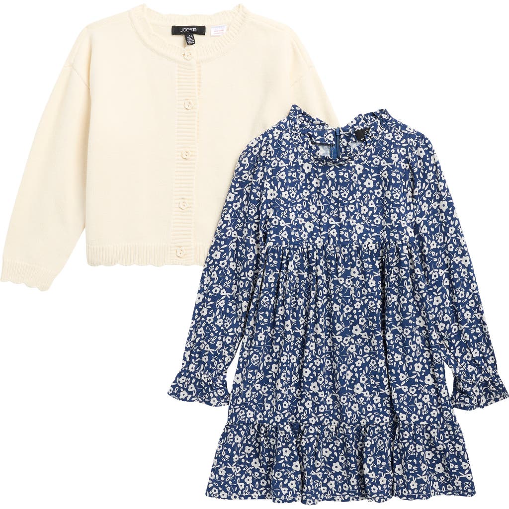 Joe's Jeans Kids' Cardigan & Dress Set In Ecru
