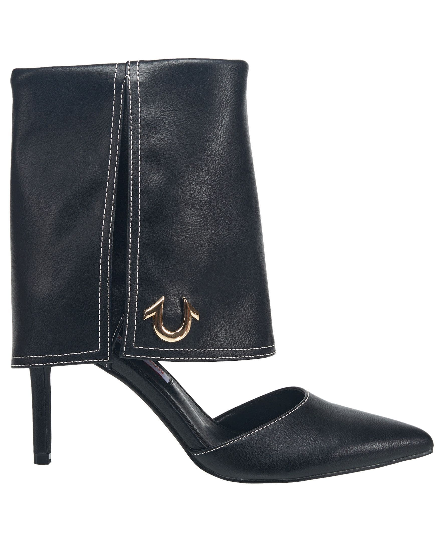 Her Foldover Cuff Heel, Alternate, color, Black