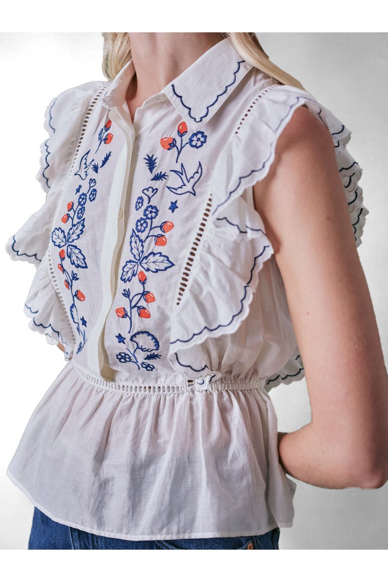 Wild Strawberry Silk Blend Blouse, Alternate, color, Ivory