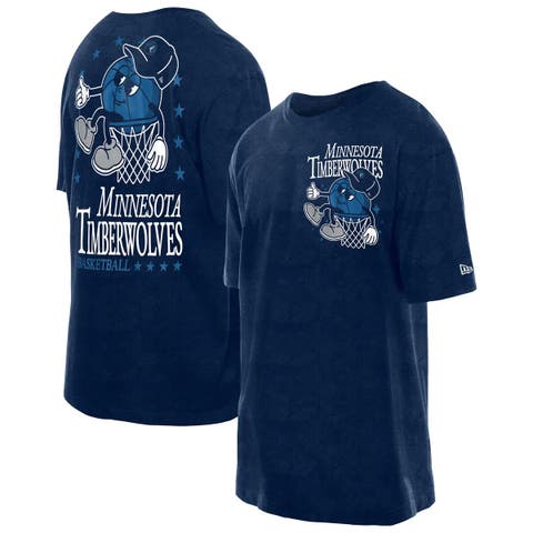 Men's New Era Navy Minnesota Timberwolves Old School Sport Enzyme Wash Oversized T-Shirt
