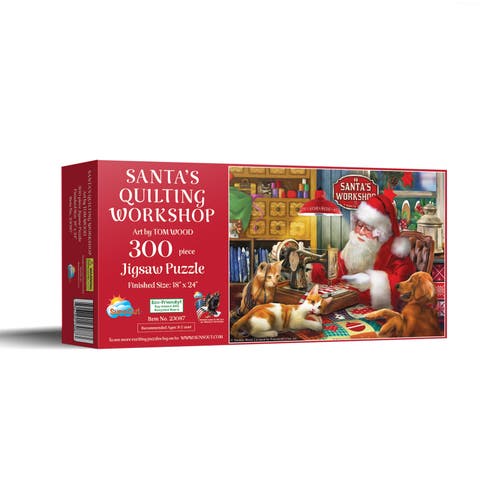 Santa's Quilting Workshop 300 piece Jigsaw Puzzle for Adults