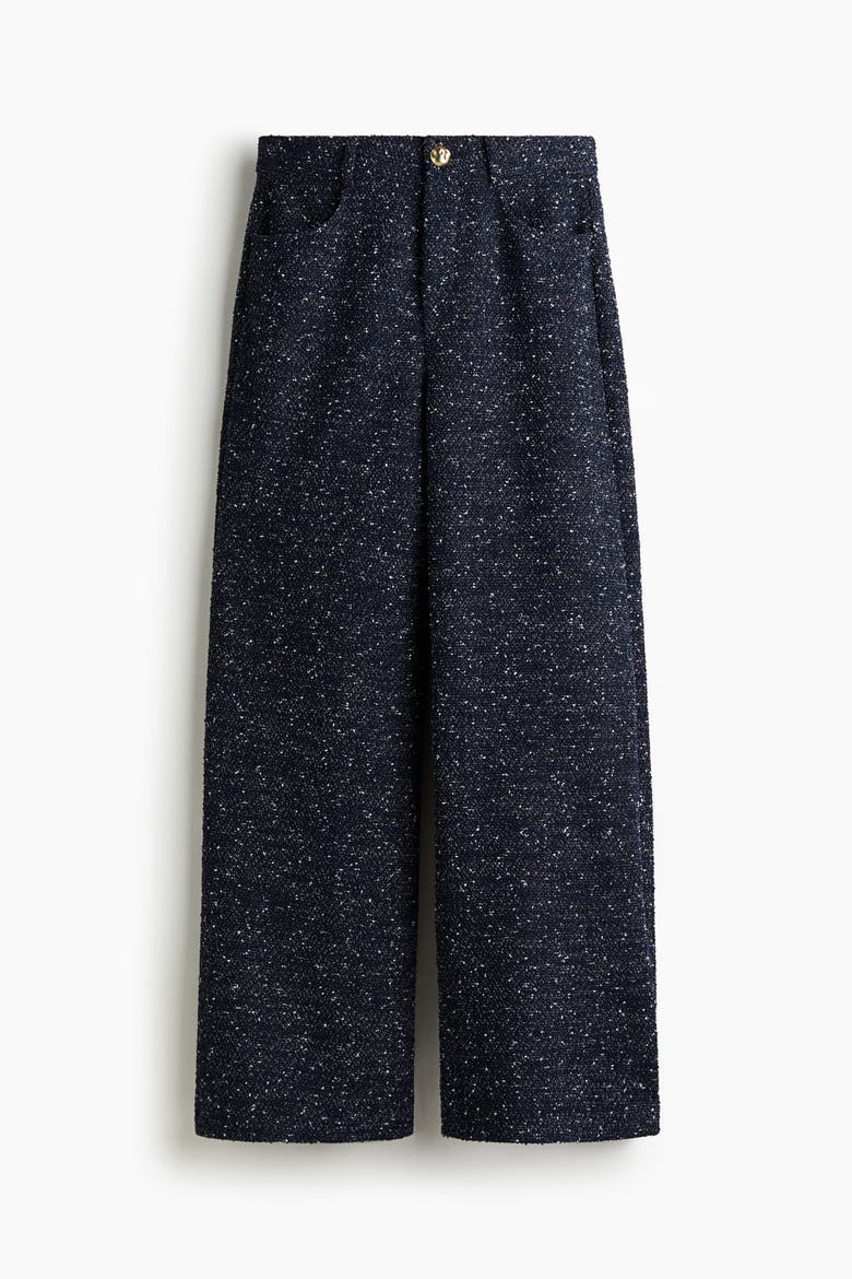 Bouclé Trousers, Alternate, color, Navy blue melange