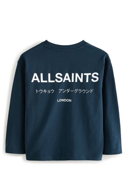 Smallsaints By Allsaints Kids' Underground Oversize Long Sleeve Graphic T-shirt In Blue