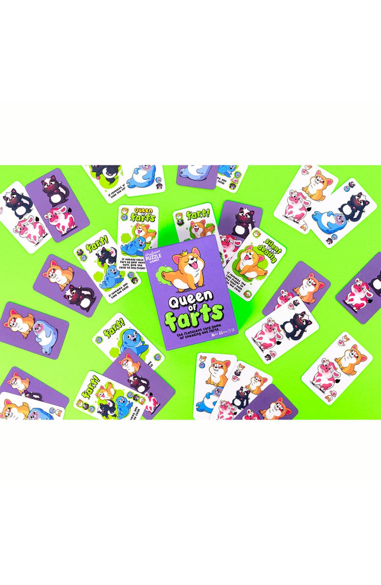 Professor Puzzle Queen Of Farts Flatulent Animal Card Game, Alternate, color,