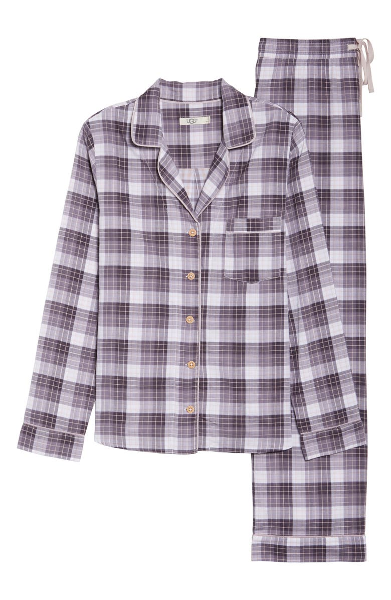 UGG<sup>®</sup> Raven Plaid Cotton Pajamas, Alternate, color,