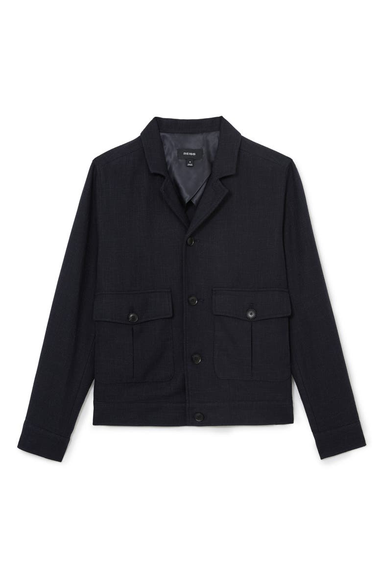 Reiss Gandine Textured Hopsack Jacket, Alternate, color, Navy