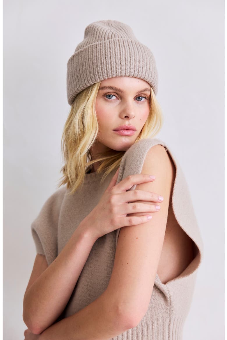 The Embroidered Merino Wool Beanie, Alternate, color, SOFT TAUPE