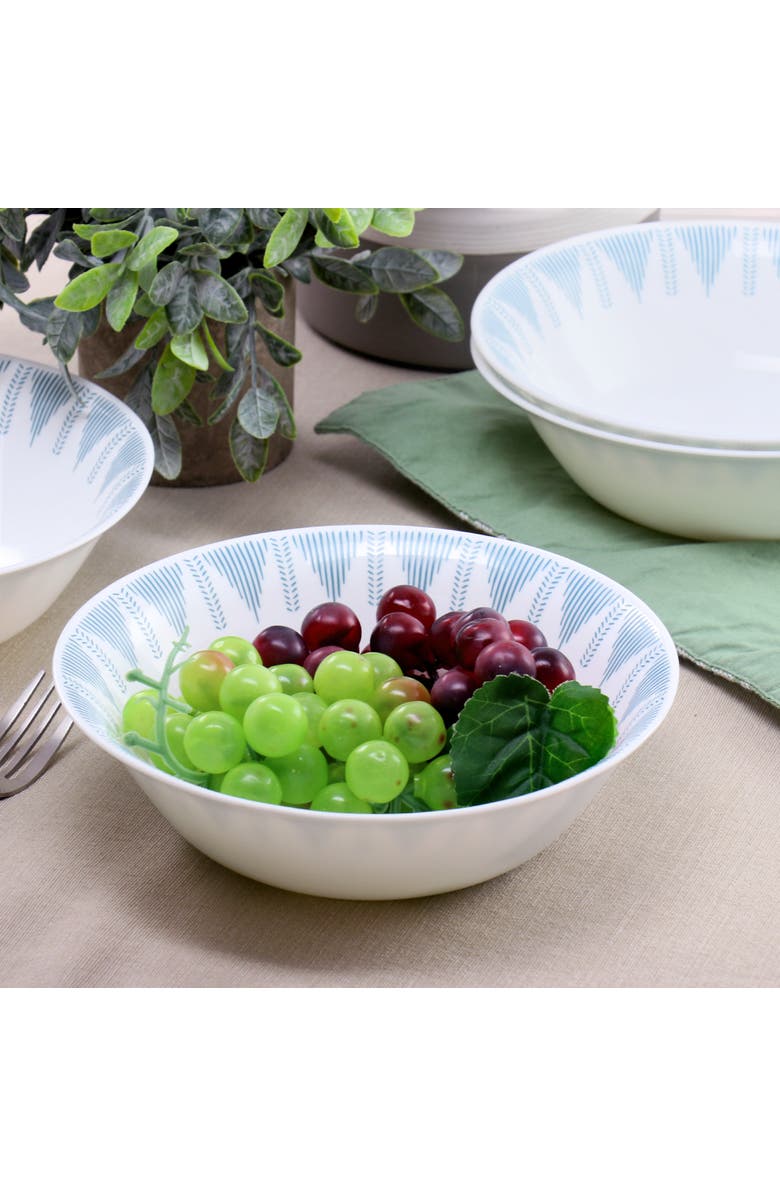 Ultra By Gibson Piper Point 4 Piece 7.5 Inch Round Tempe Opal Glass Bowl Set, Alternate, color, Blue