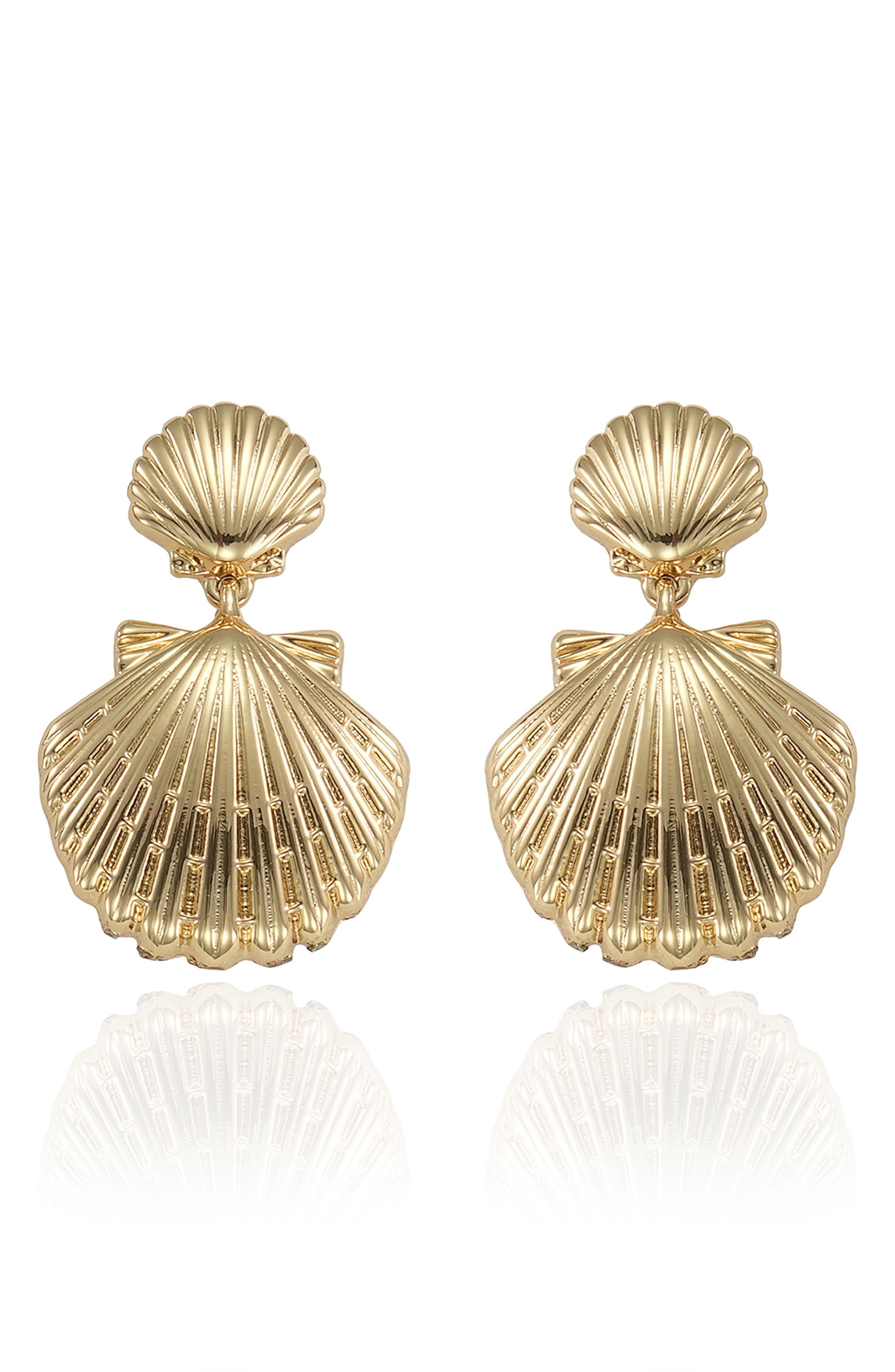 Ettika Double Scallop Shell Drop Earrings (Women) | Nordstromrack