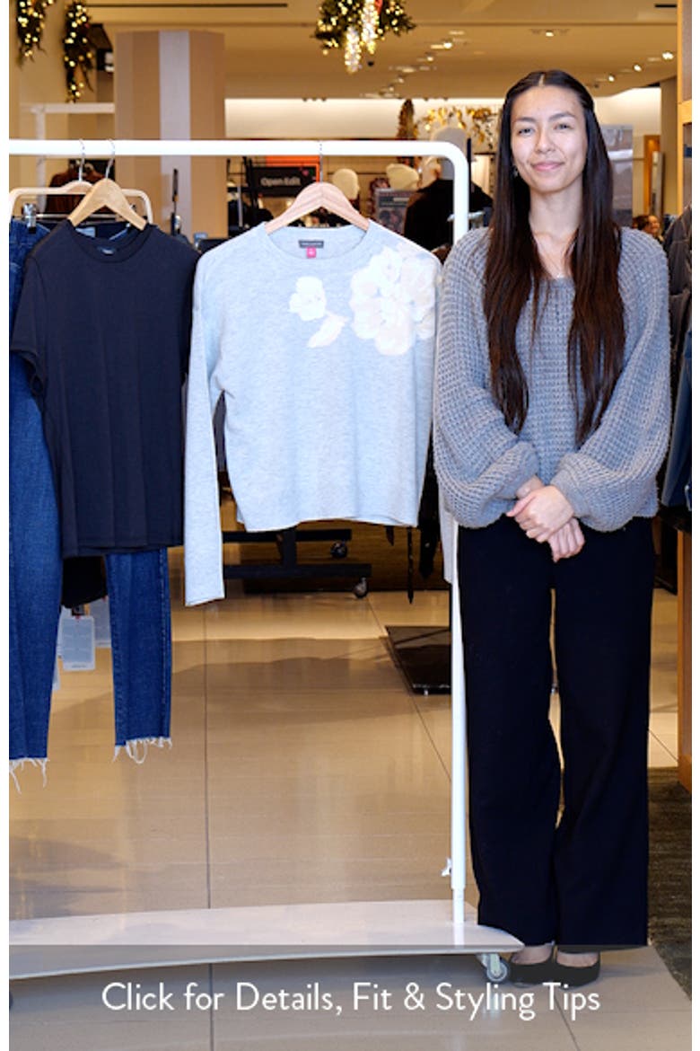 Floral Motif Crewneck Sweater video