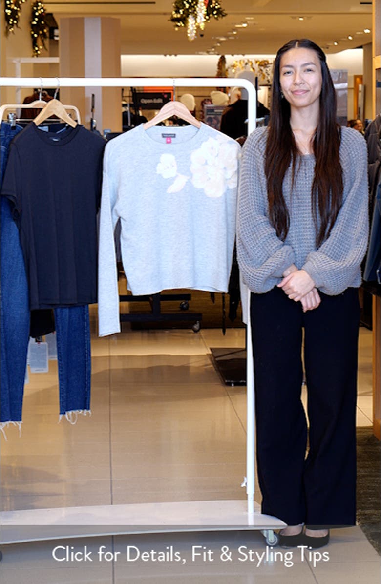 Floral Motif Crewneck Sweater, sales video thumbnail