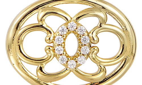 Savvy Cie Jewels Cubic Zirconia Key Pendant Necklace In Yellow