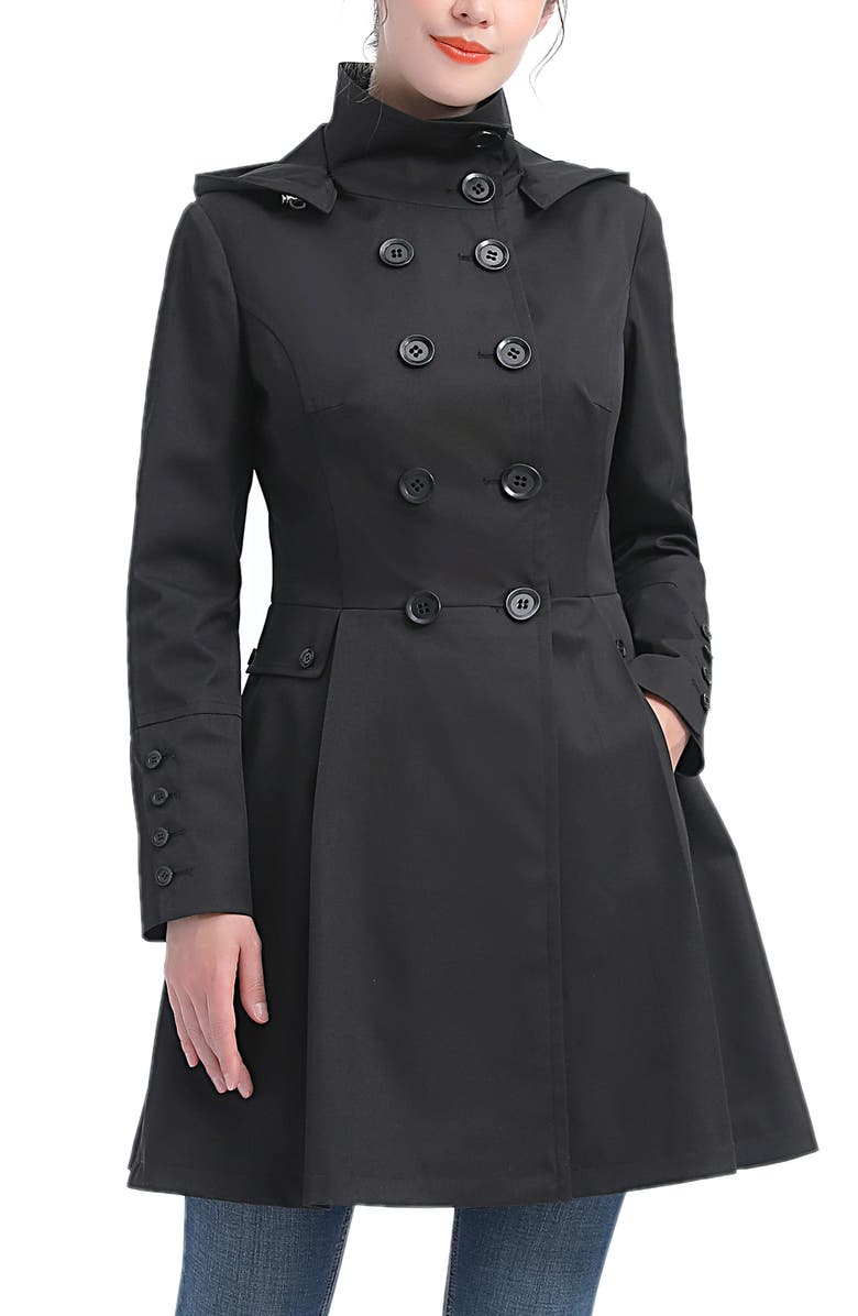 Kimi & Kai Women's Adele Hooded Trench Coat, Main, color, Black