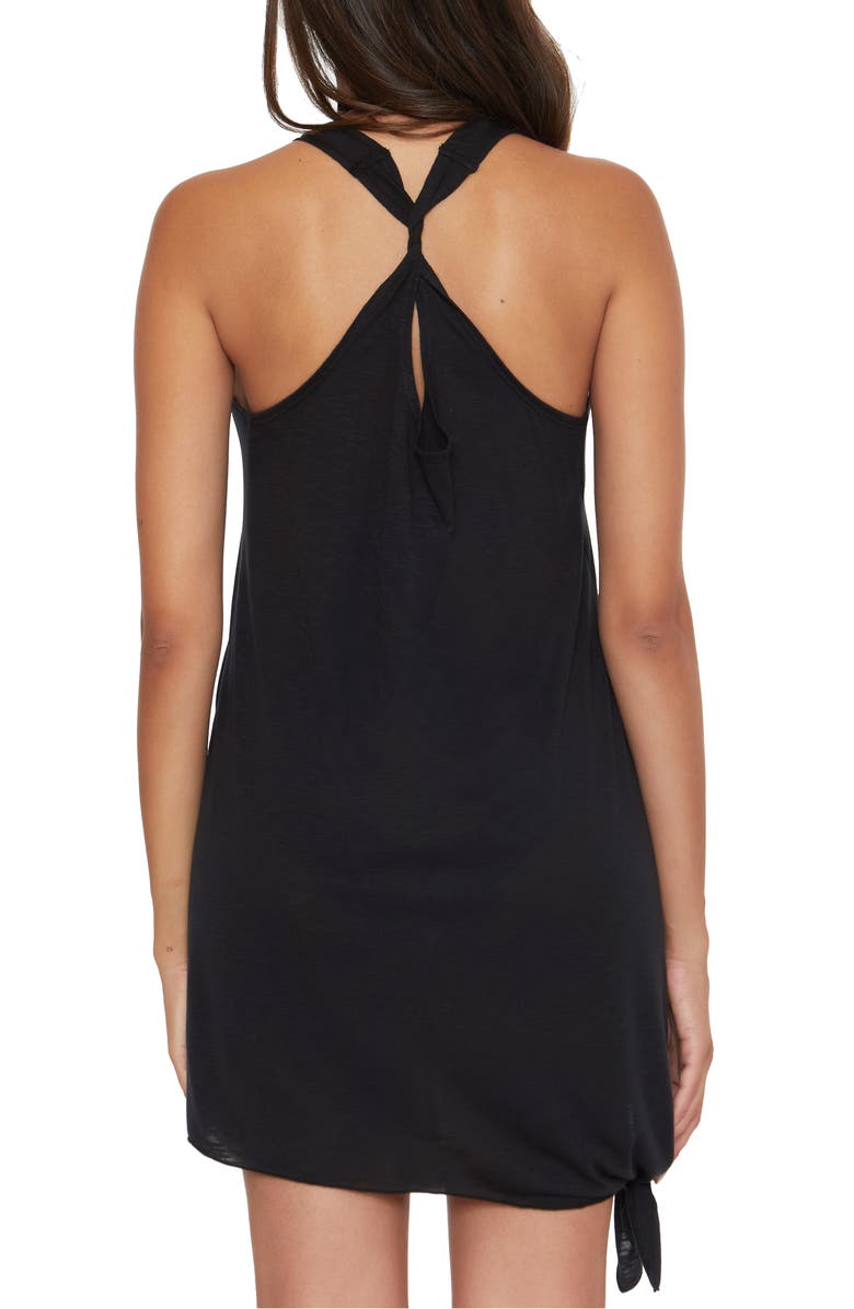 Becca Breezy Basics Knot Hem Cover-Up Dress, Alternate, color, Black