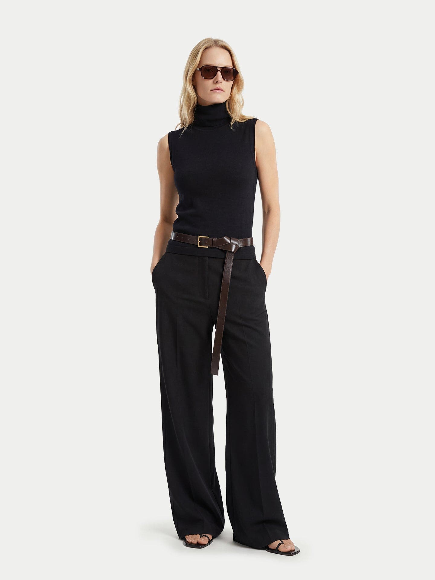 Cashmere Silk High-Neck Top - image 2