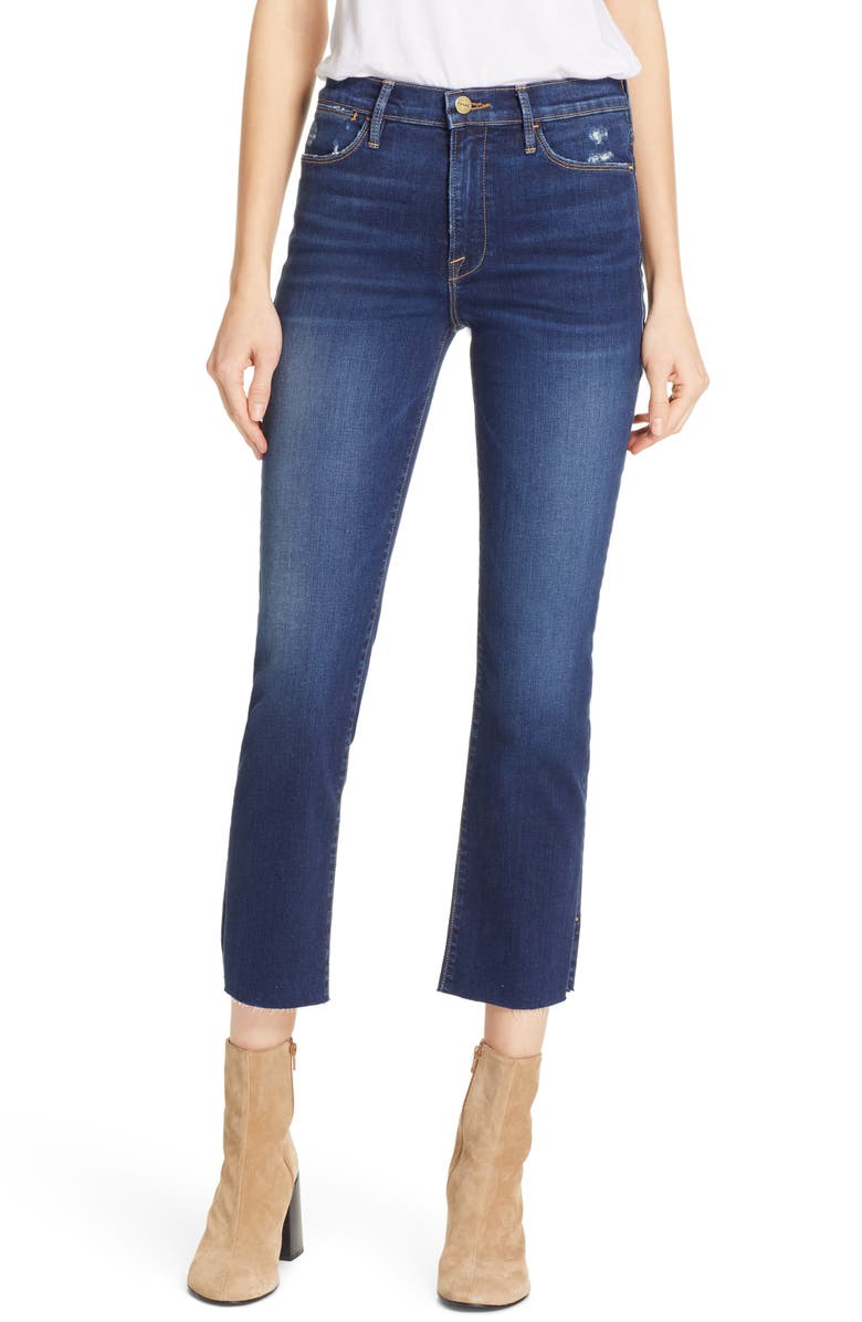 FRAME Le High Rivet Ankle Straight Leg Jeans, Main, color,