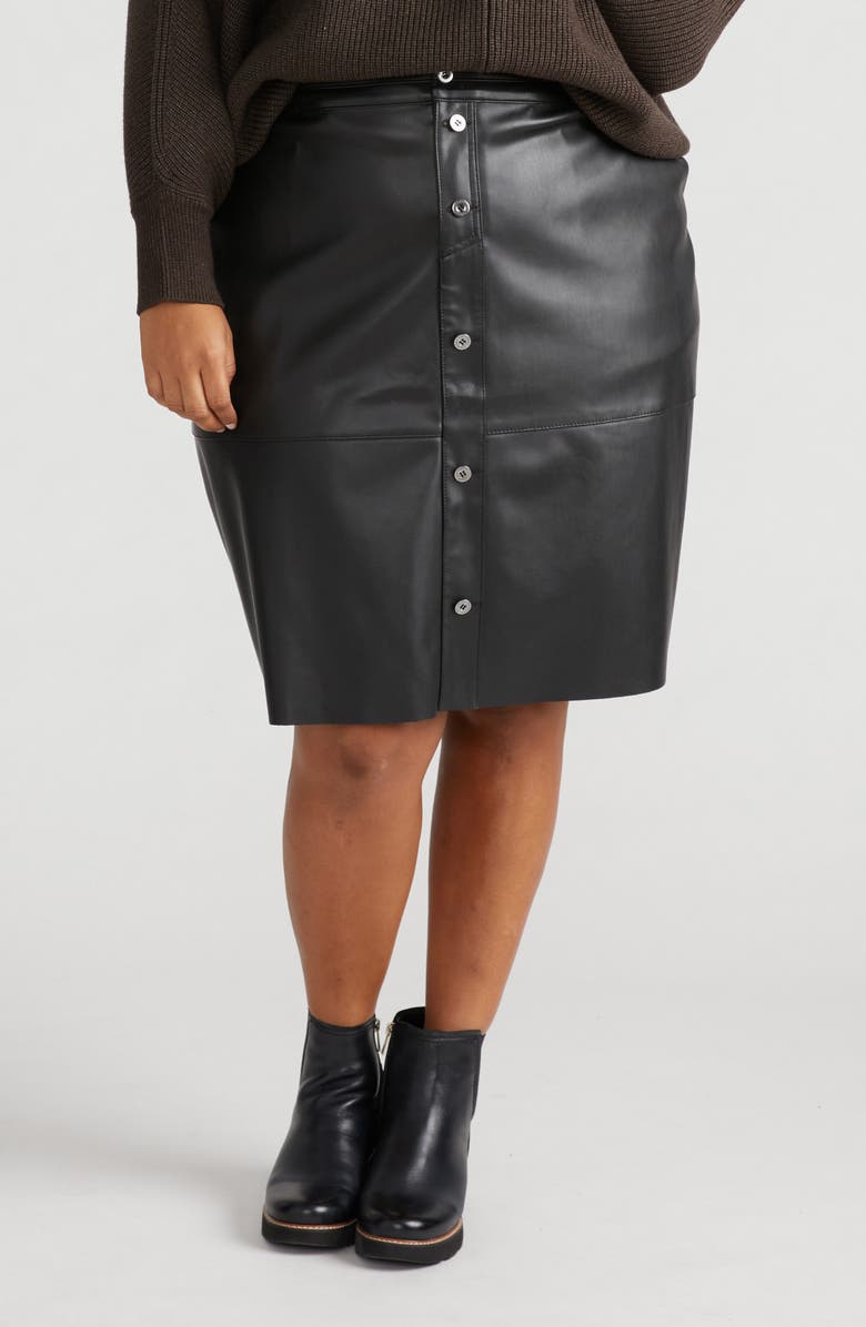 Universal Standard Marley Faux Leather Midi Pencil Skirt, Main, color,