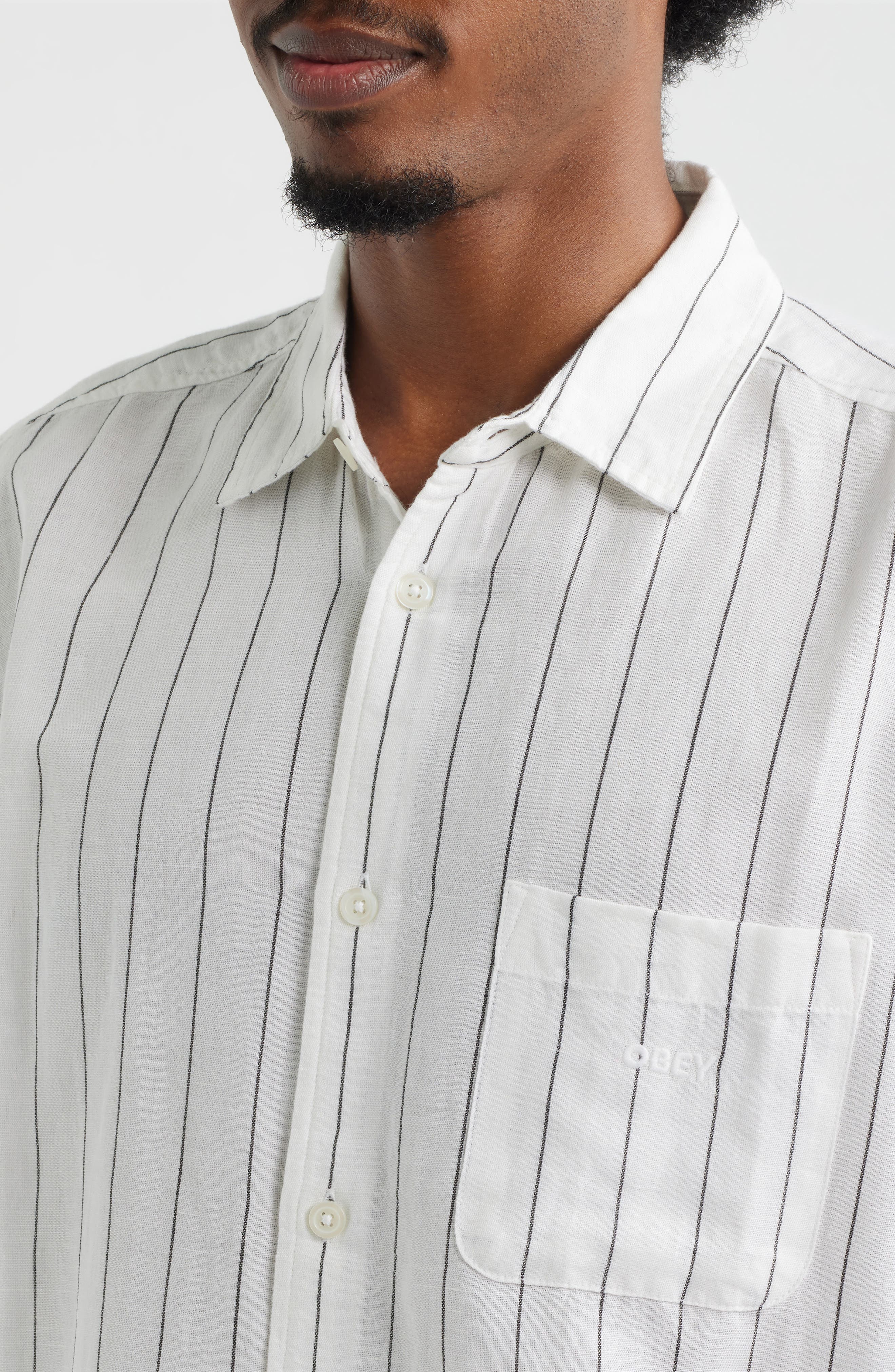 Joe Stripe Short Sleeve Button-Up Shirt - image 2