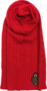 Lauren Ralph Lauren Cable Crest Patch Scarf