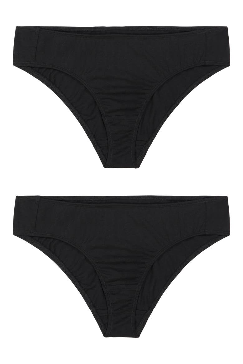 2-Pack Organic Cotton Hipster Briefs, Alternate, color, BLACK