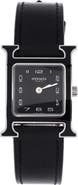Pre-Owned Hermes Heure H Quartz Watch Stainless Steel and Leather 21