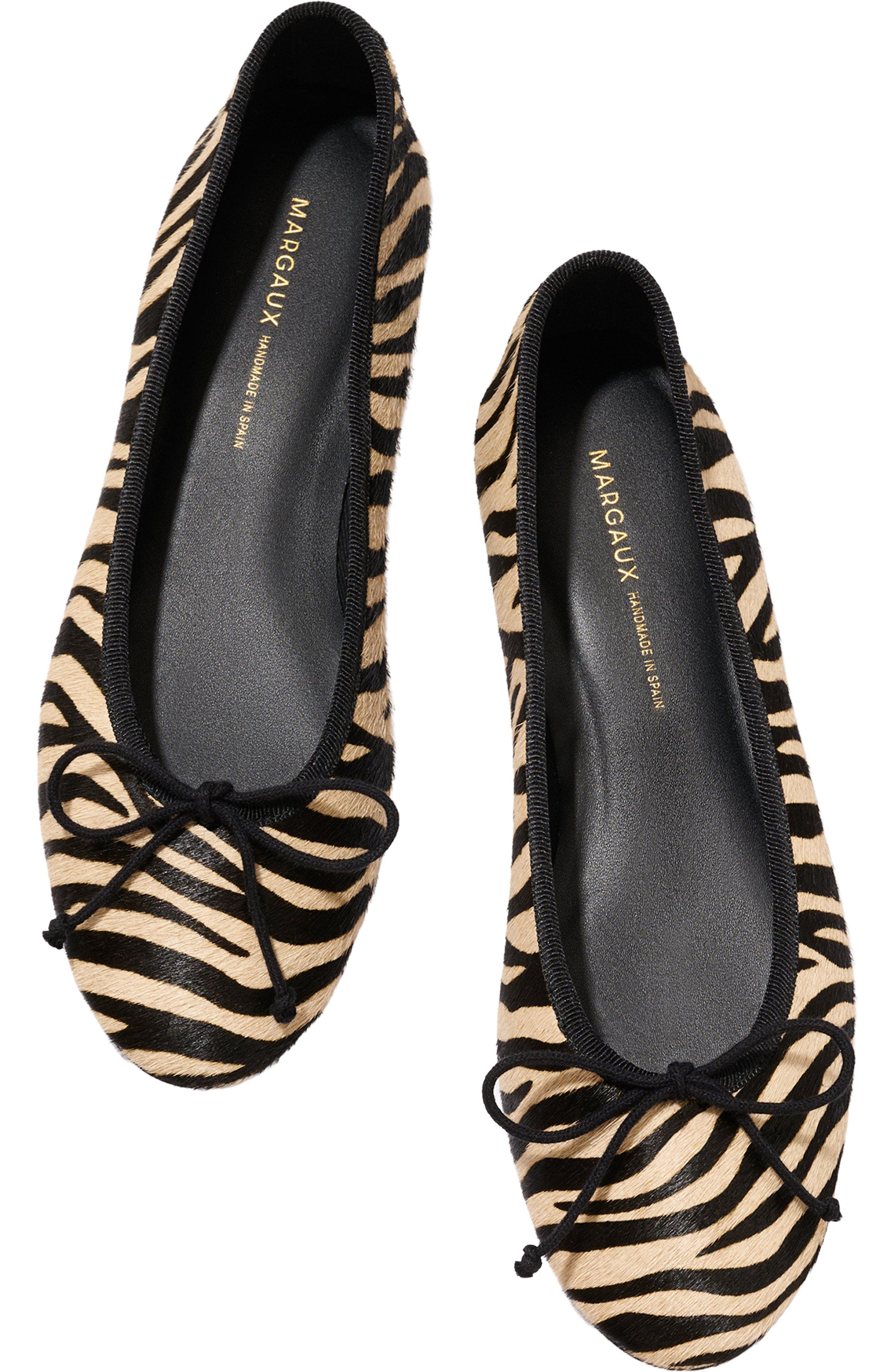 The Demi Flat, Alternate, color, Tan Zebra Haircalf