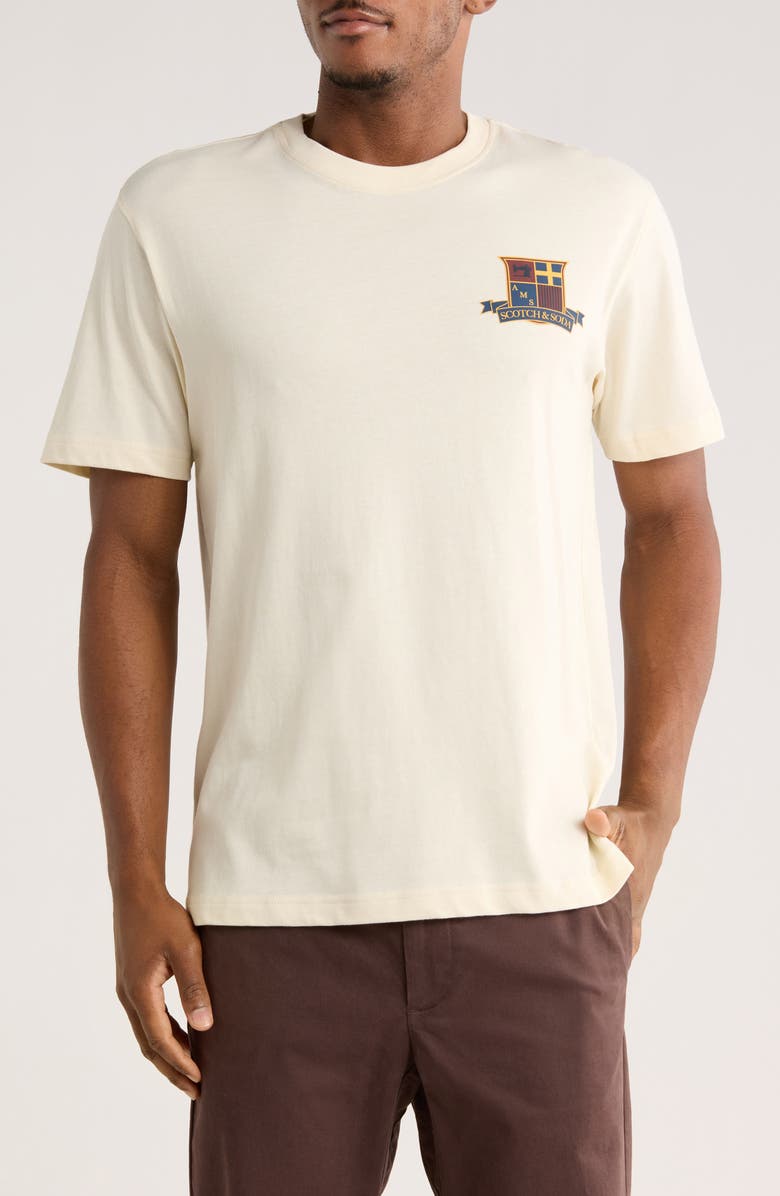 Scotch & Soda Short Sleeve Graphic T-Shirt, Main, color, Eggnog