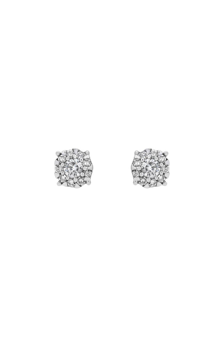 Ethereal 14K White Gold Cluster Diamond Unisex Earrings - 0.25 Ct, Alternate, color, 14K White Gold