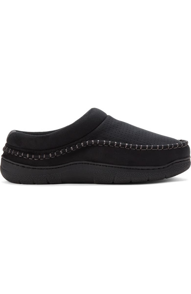DEARFOAMS Thompson Moccasin Toe Clog Slipper, Alternate, color, Black Solid