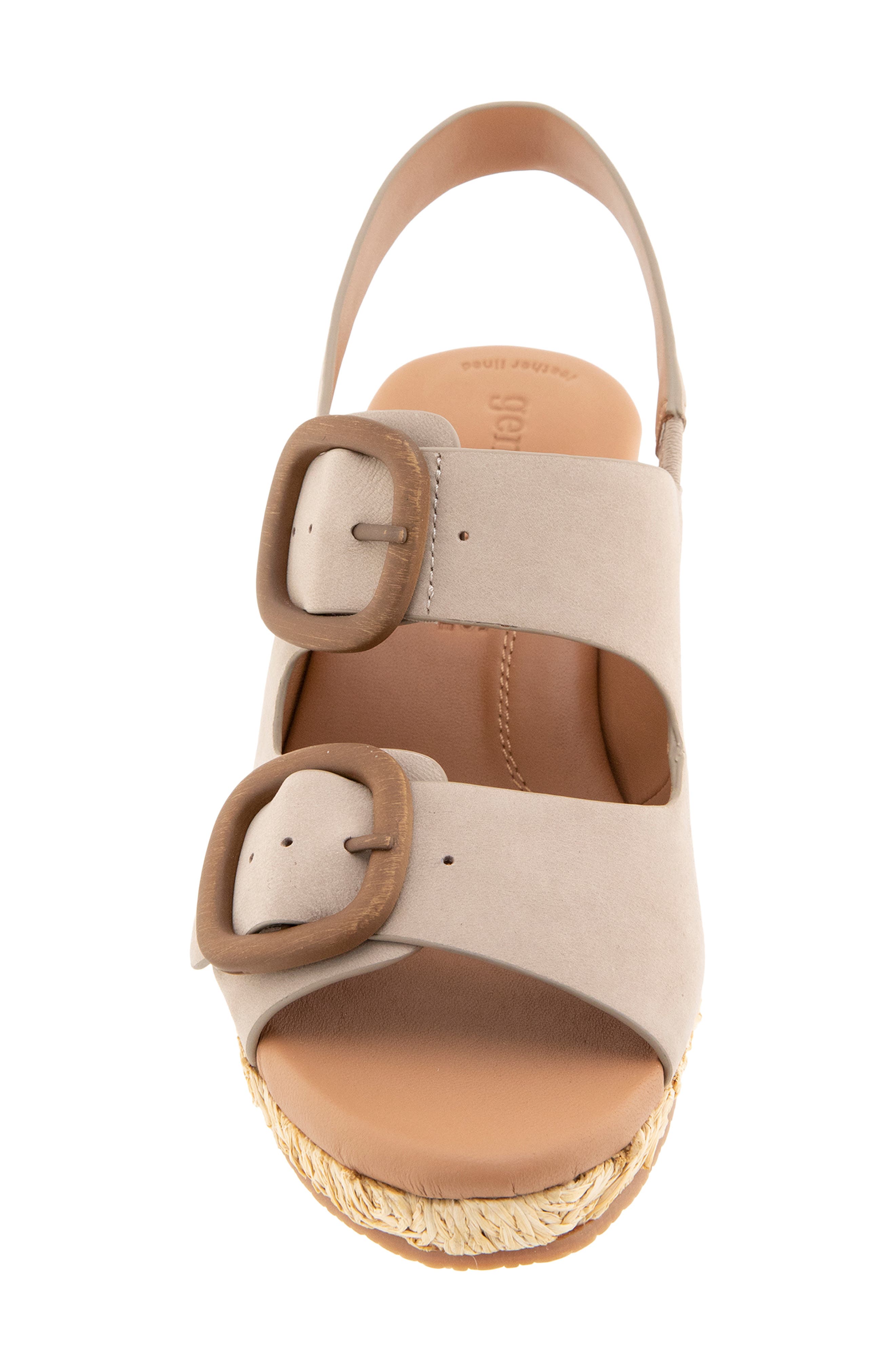 Gentle Souls Greca Raffia Slingback Platform Wedge Sandal, Alternate, color, Mushroom Nubuck