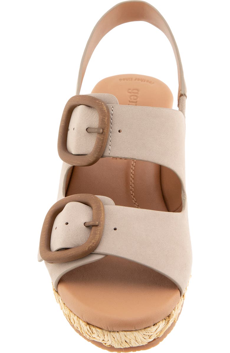 Gentle Souls Greca Raffia Slingback Platform Wedge Sandal, Alternate, color, Mushroom Nubuck