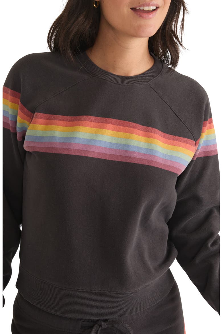 Anytime Stripe Raglan Sweatshirt, Main, color, WASHED BLACK STRIPE