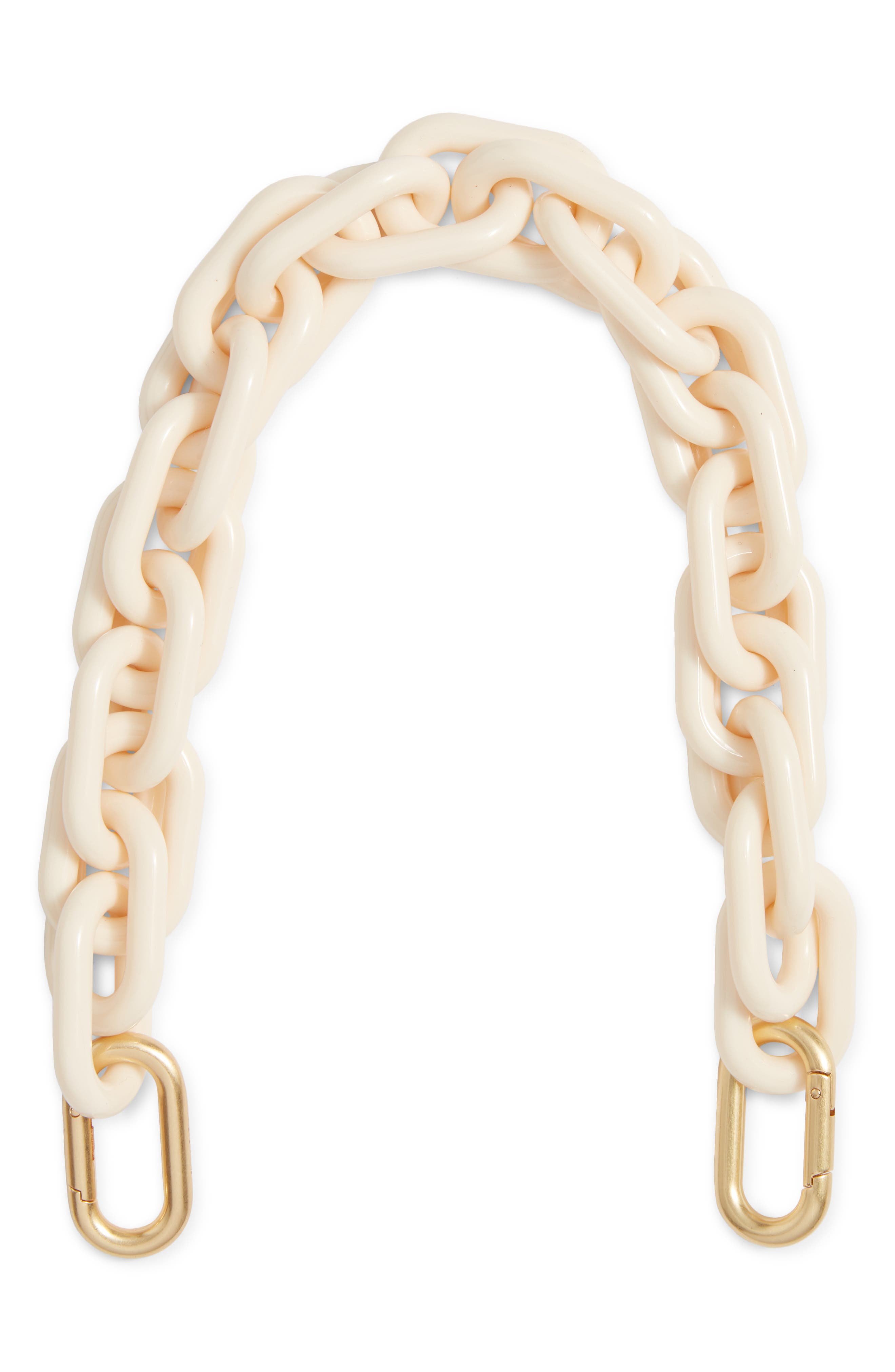 Shortie Resin Link Chain Strap, Main, color, CREAM RESIN
