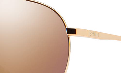 Smith Langley Ii 61mm Chromapop™ Polarized Aviator Sunglasses In Rose Gold/rose Gold Mirror