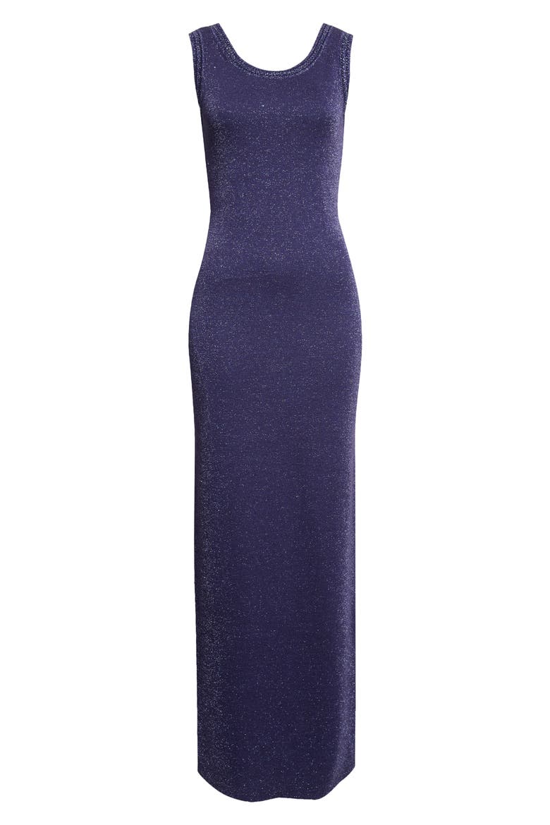 Metallic Double Faced Knit Column Gown, Main, color, MIDNIGHT METALLIC MULTI