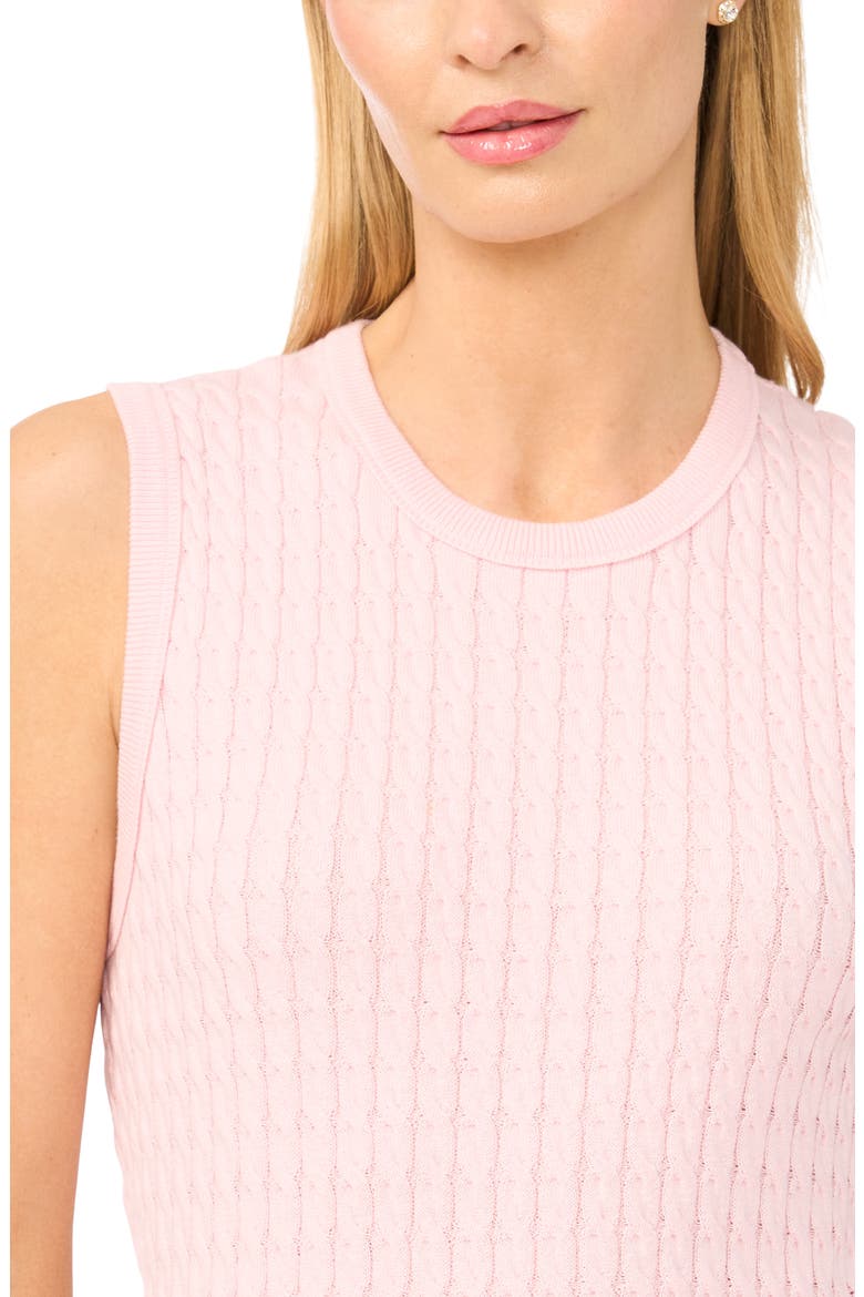 Cable Stitch Cotton Sweater Tank, Alternate, color, POTPOURRI