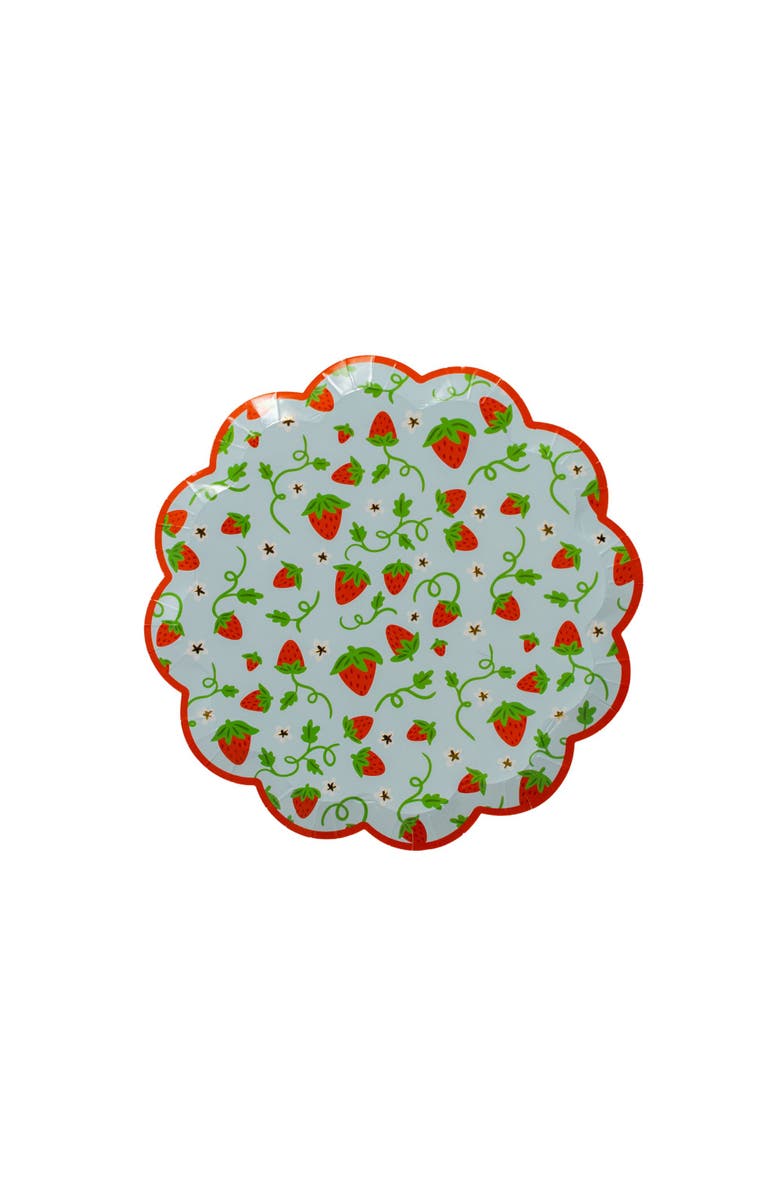 Daydream Society Strawberry Picnic Scalloped Small Plates, Main, color, Assorted Pre-Pack