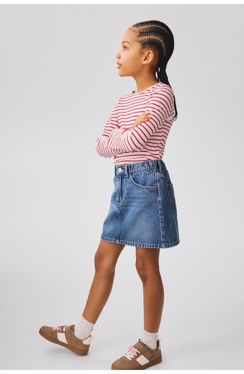 H&M Denim Skirt, Alternate, color, Denim Blue