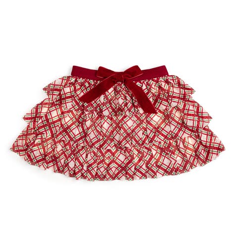 Christmas Plaid Bow Tiered Tutu (Baby, Toddler, Little Kid & Big Kid)