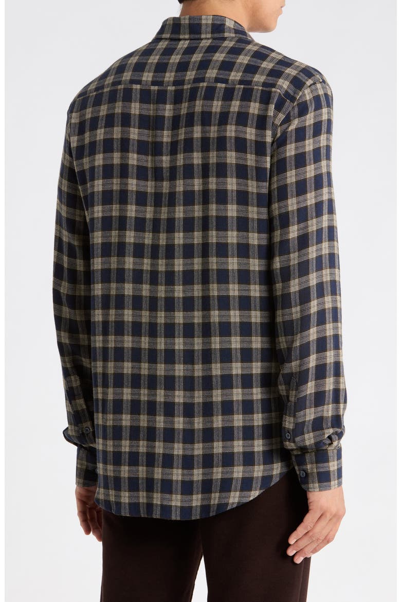 Plaid Long Sleeve Button-Up Shirt, Alternate, color, NAVY