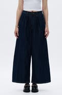 Bayeas Pleated Super High Waist Ankle Wide Leg Jeans