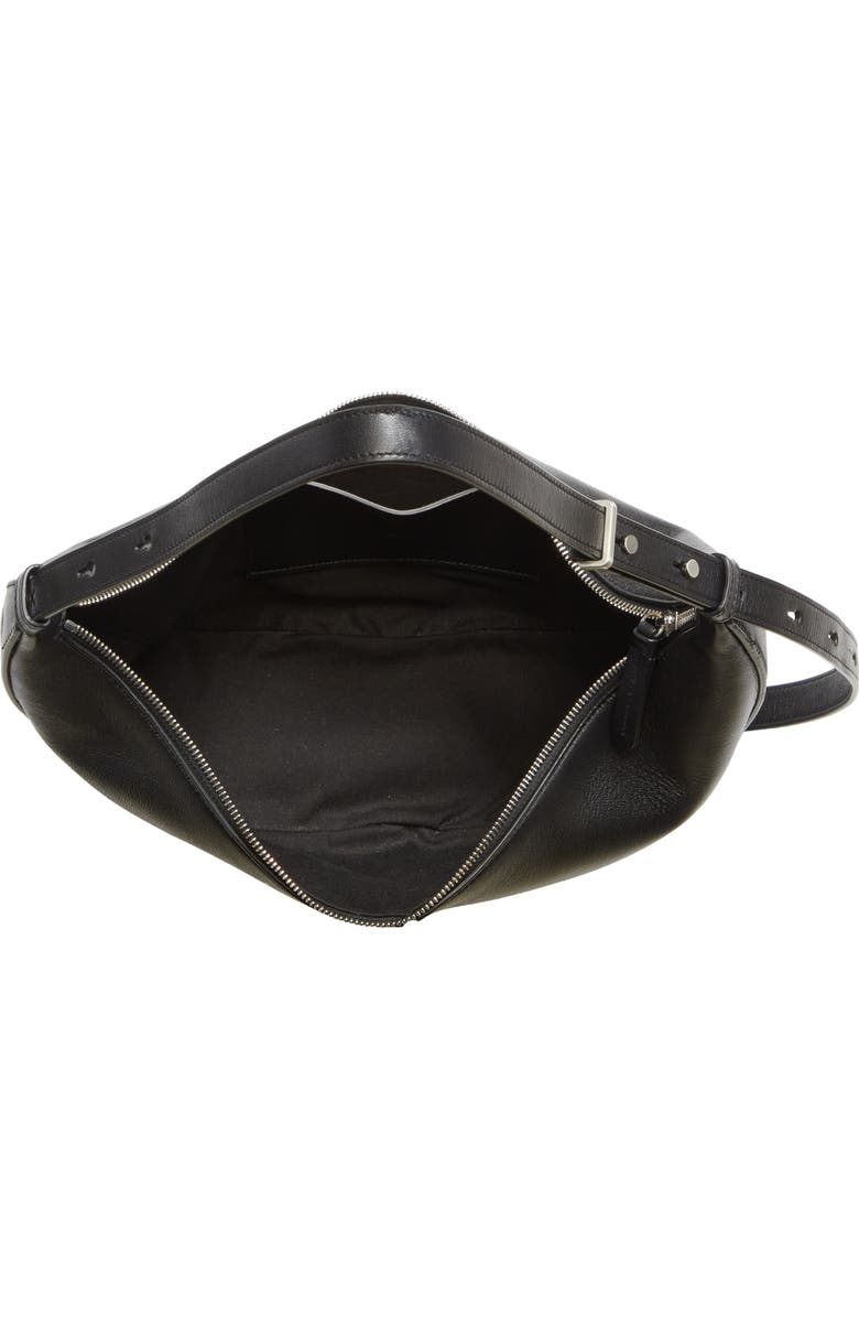 Proenza Schouler Slide Leather Hobo Bag, Alternate, color, Black