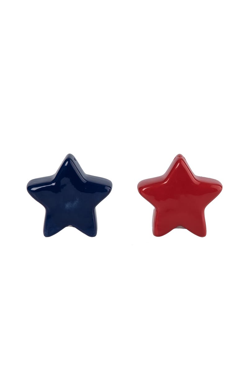 Transpac Dolomite 3.25 in Multicolor Patriotic Star Salt and Pepper Shaker Set of 2 for July 4th Americana Decor, Alternate, color, Multicolored