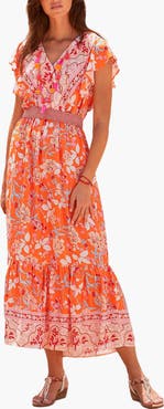 LASCANA Women's Floral V-Neck Maxi Dress